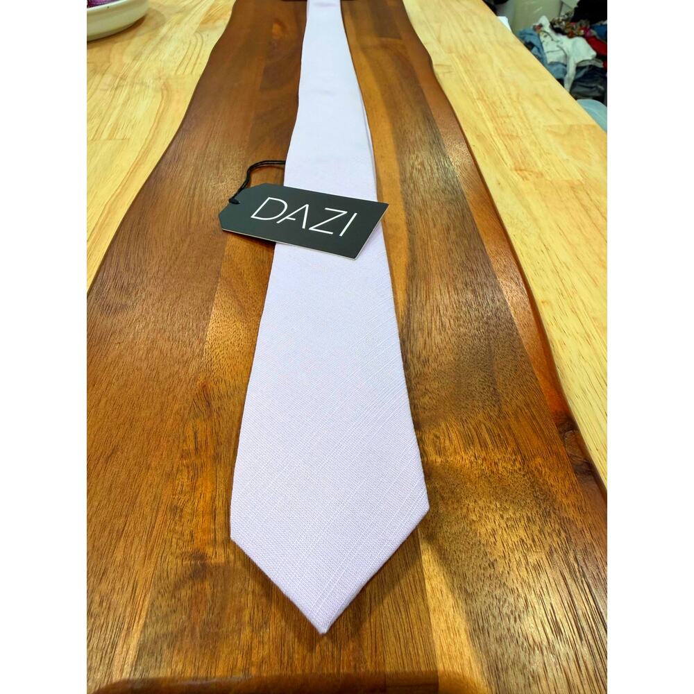 DAZI Lilac Lavender Men's Skinny Tie NWT Linen Cotton Wedding Groom 57 Inch Prom